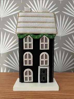 2024 Target Wondershop Christmas Village Felt Decor Black, Gold & Green